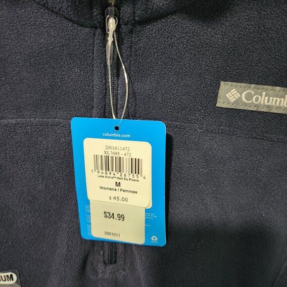 Columbia NEW Women's Lake Aloha Navy Blue Half Zip Pullover Fleece- Medium - Picture 2 of 8